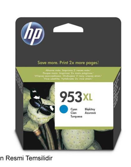 Hp 953XL-F6U16AE Mavi Orijinal Kartuş Yüksek Kapasiteli